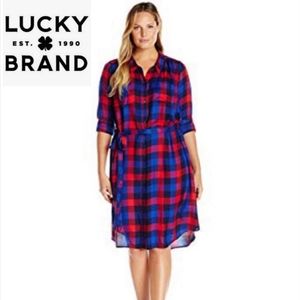 🍀 Lucky Brand Plaid Shirt Dress 🍀